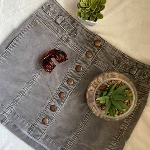 gray corduroy button up mini skirt from gap!